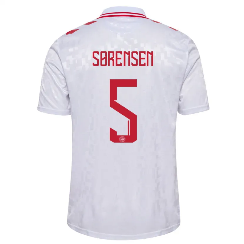 Danxen Men Denmark Simone Boye Sorensen #5 White Away Jersey 24-26 T-Shirt
