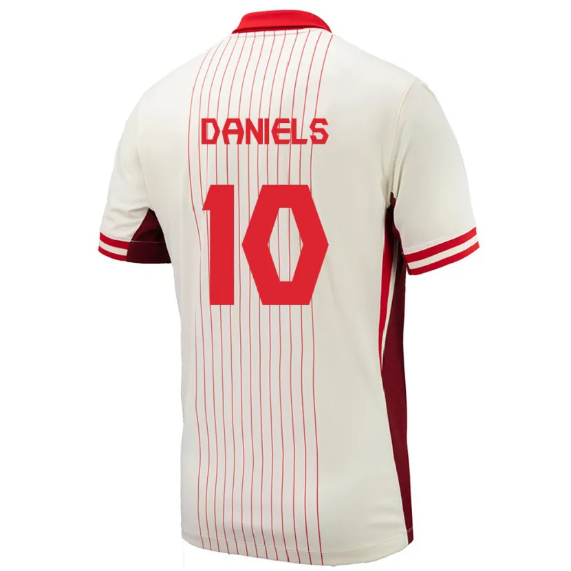 Danxen Men Canada Aidan Daniels #10 White Away Jersey 24-26 T-Shirt