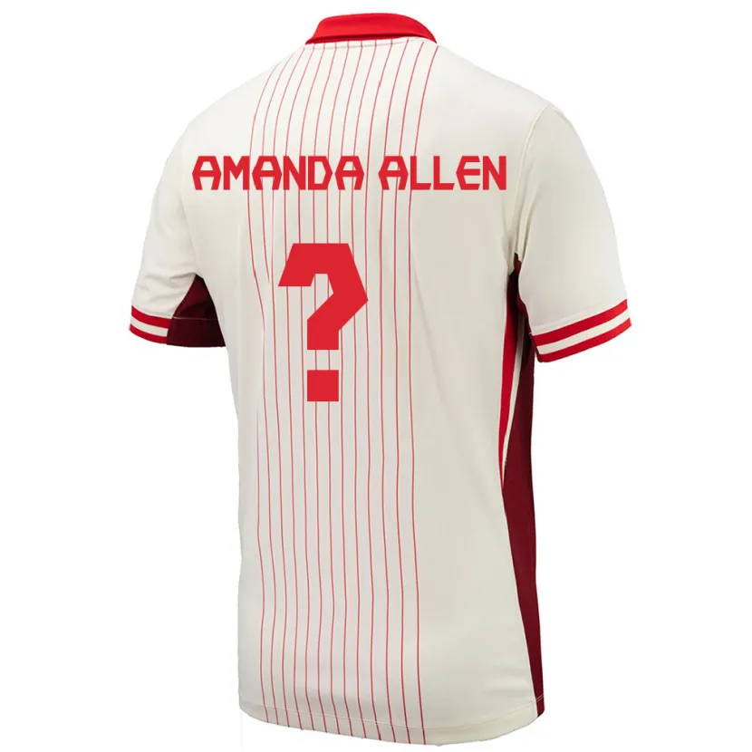 Danxen Men Canada Amanda Allen #0 White Away Jersey 24-26 T-Shirt