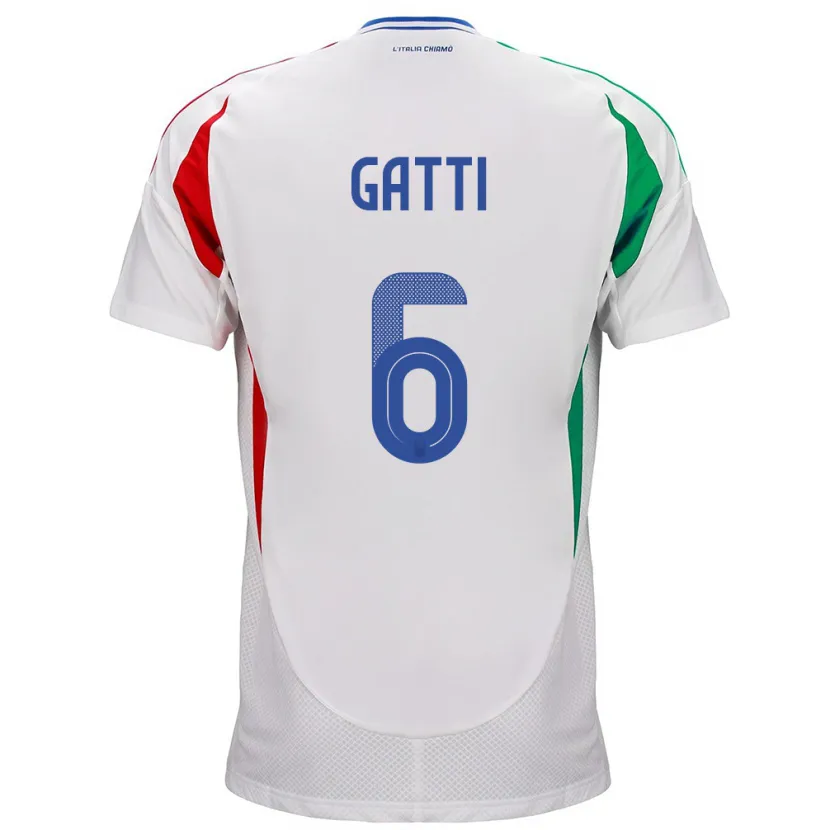 Danxen Men Italy Federico Gatti #6 White Away Jersey 24-26 T-Shirt