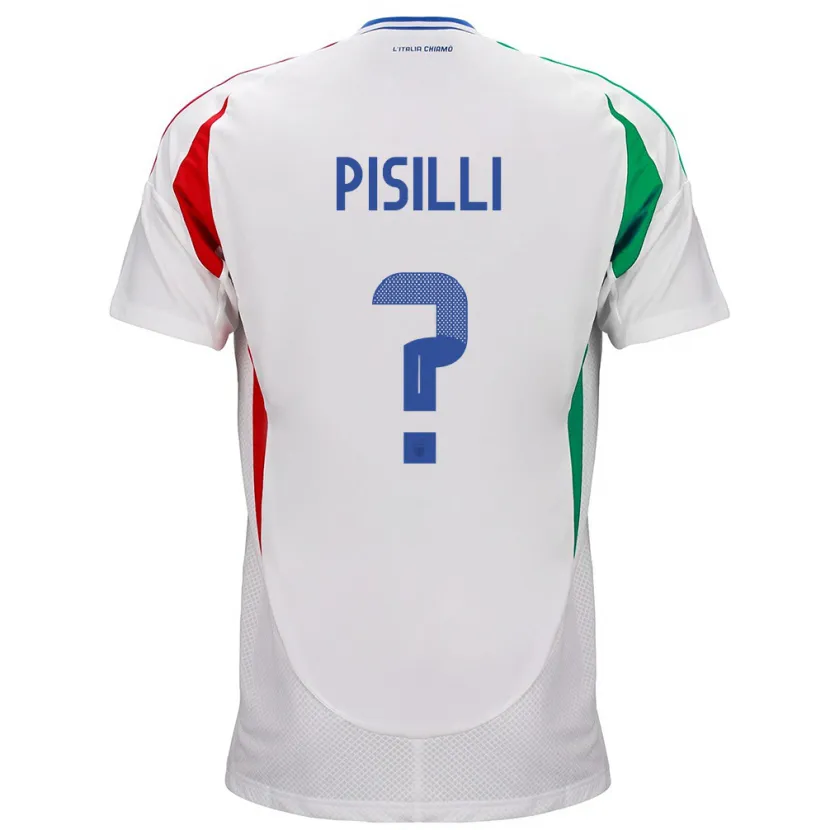 Danxen Men Italy Niccolò Pisilli #0 White Away Jersey 24-26 T-Shirt
