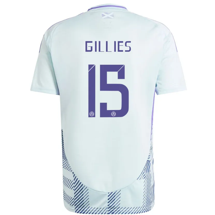 Danxen Men Scotland Matthew Gillies #15 Light Mint Blue Away Jersey 24-26 T-Shirt