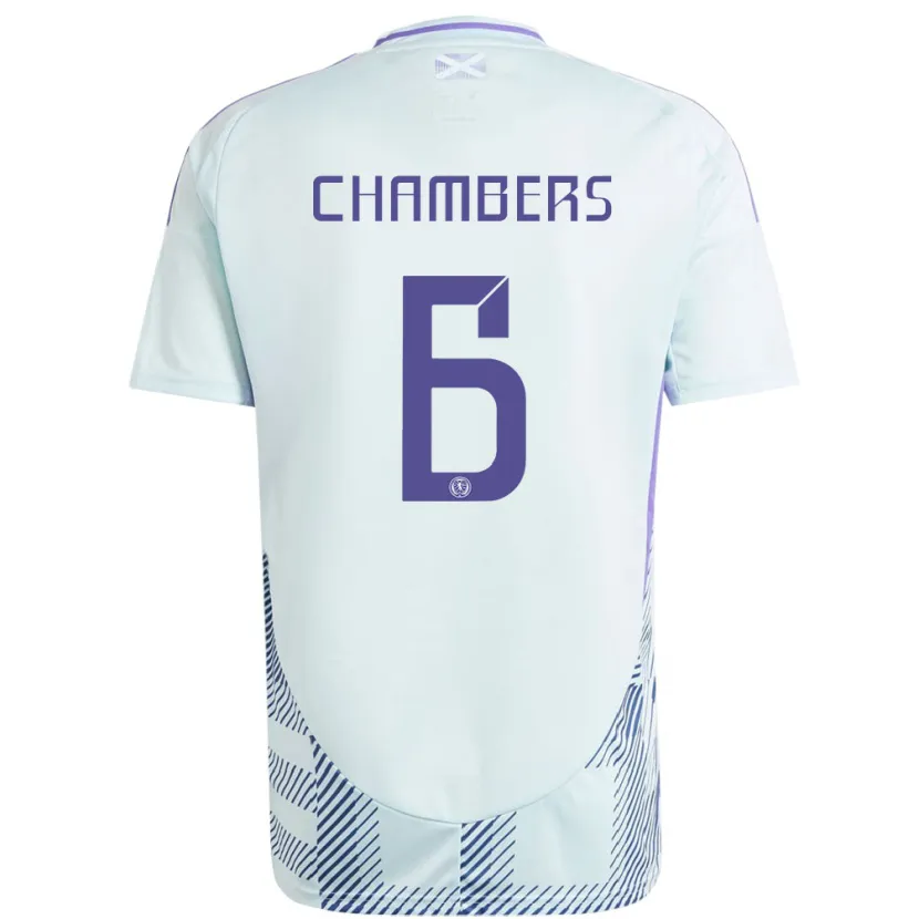 Danxen Men Scotland Sam Chambers #6 Light Mint Blue Away Jersey 24-26 T-Shirt