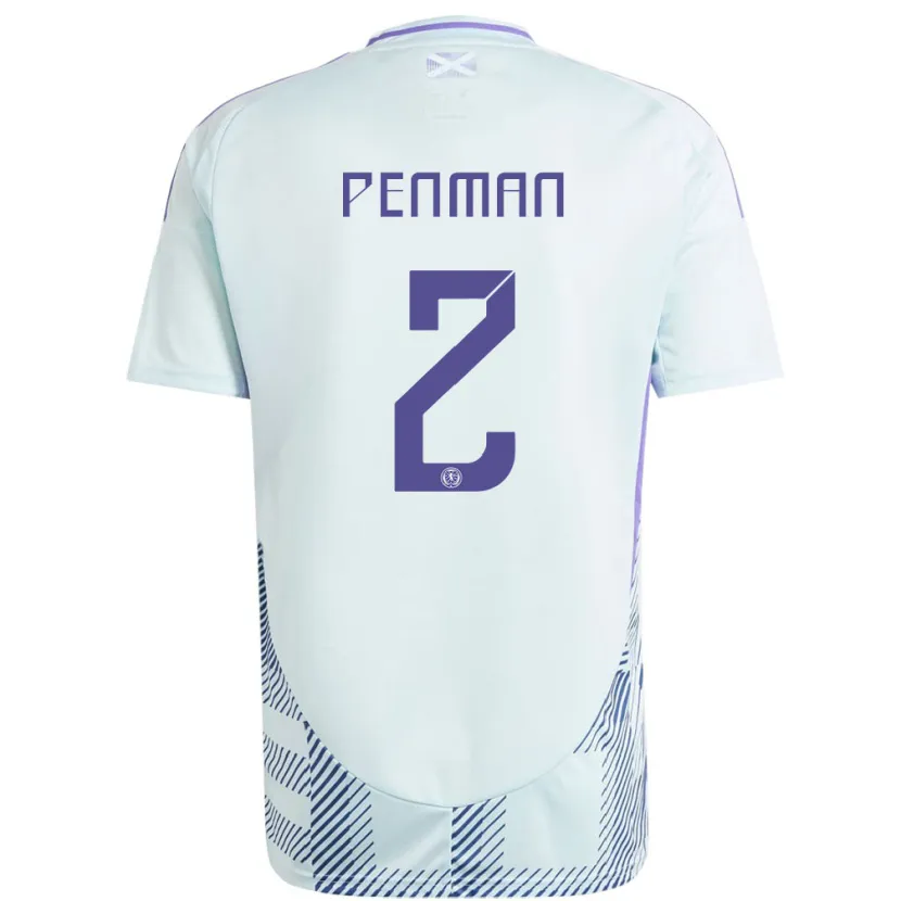 Danxen Men Scotland Callum Penman #2 Light Mint Blue Away Jersey 24-26 T-Shirt
