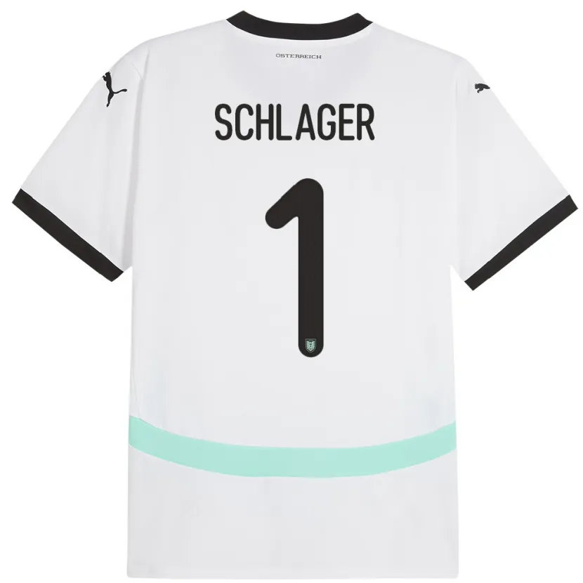 Danxen Men Austria Alexander Schlager #1 White Away Jersey 24-26 T-Shirt