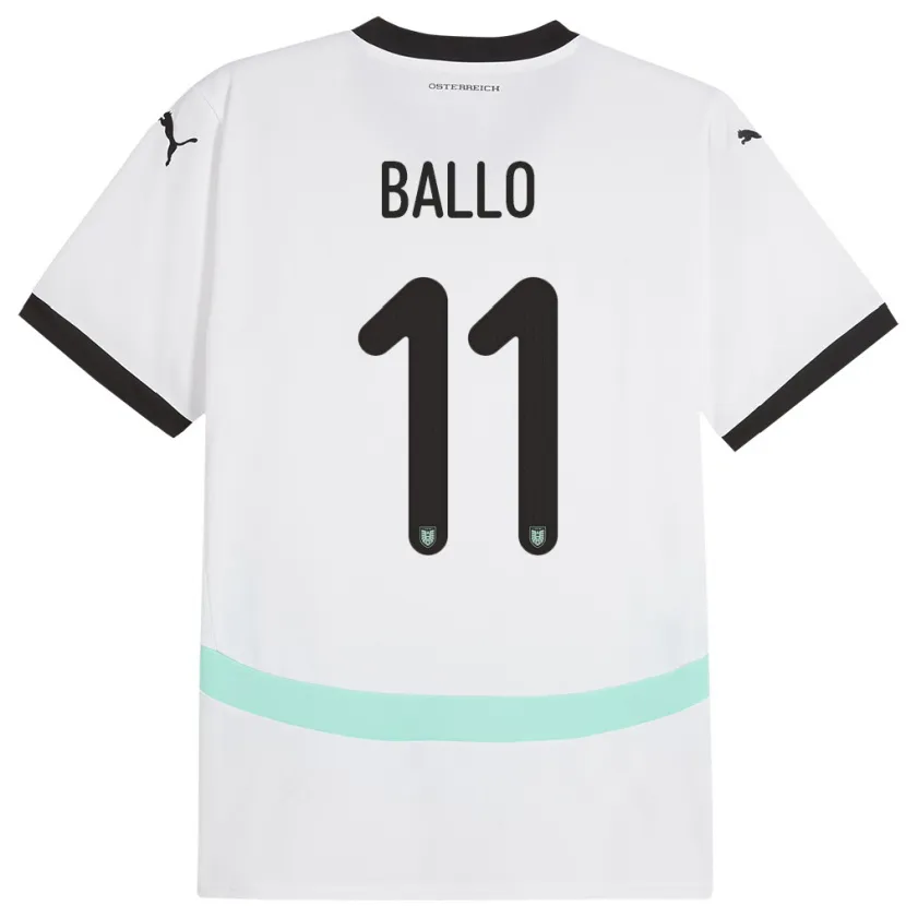 Danxen Men Austria Thierno Ballo #11 White Away Jersey 24-26 T-Shirt