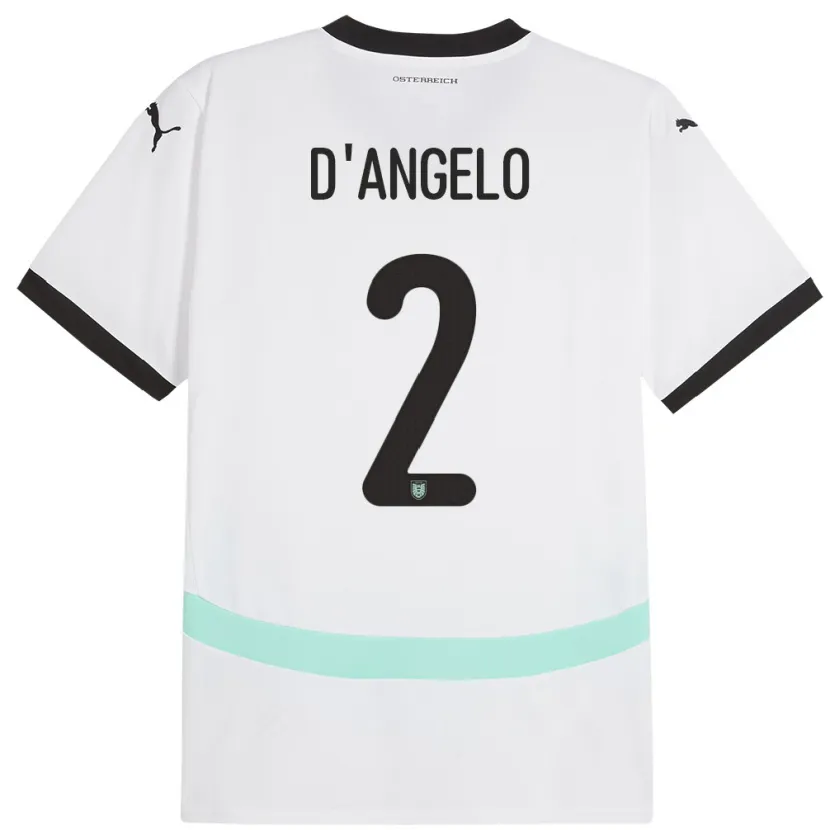 Danxen Men Austria Chiara D’angelo #2 White Away Jersey 24-26 T-Shirt