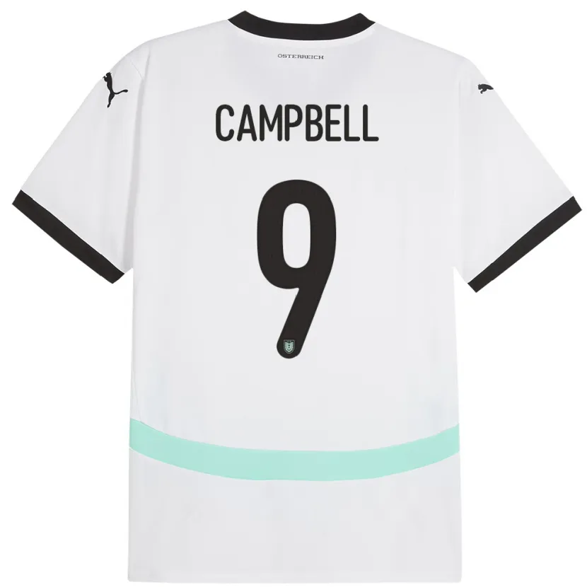 Danxen Men Austria Eileen Campbell #9 White Away Jersey 24-26 T-Shirt