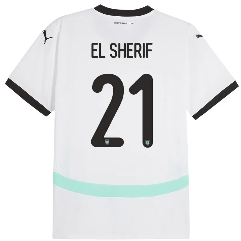 Danxen Men Austria Mariella El Sherif #21 White Away Jersey 24-26 T-Shirt