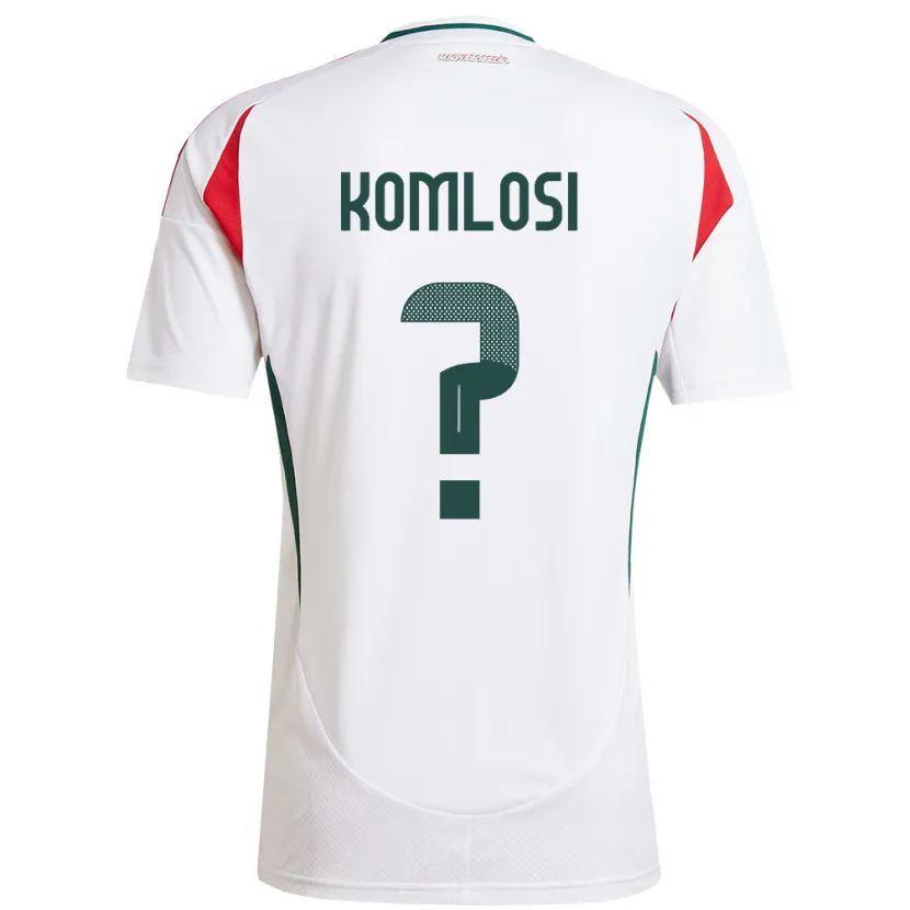 Danxen Men Hungary Bence Komlósi #0 White Away Jersey 24-26 T-Shirt