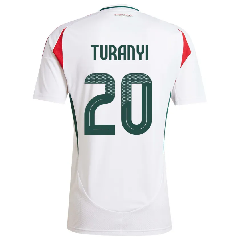 Danxen Men Hungary Lilla Turányi #20 White Away Jersey 24-26 T-Shirt