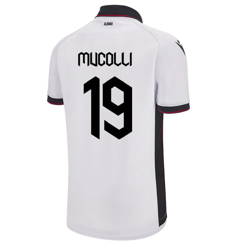 Danxen Men Albania Arbnor Mucolli #19 White Away Jersey 24-26 T-Shirt