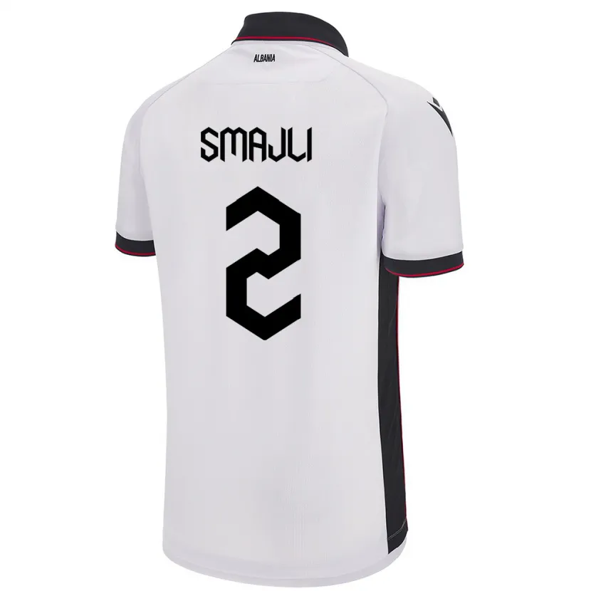Danxen Men Albania Geralb Smajli #2 White Away Jersey 24-26 T-Shirt