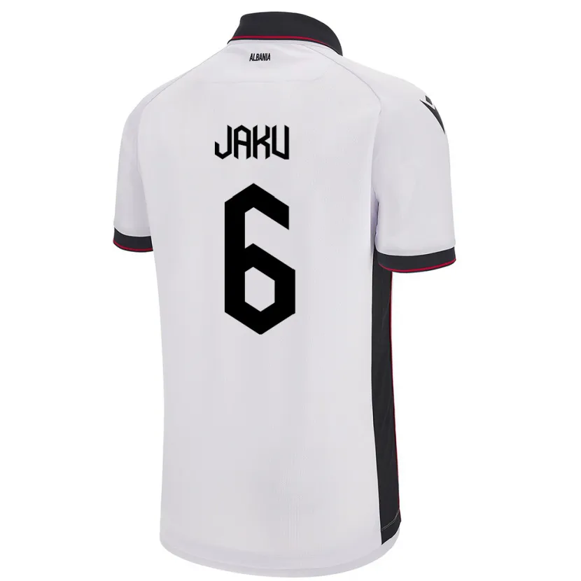 Danxen Men Albania Jordi Jaku #6 White Away Jersey 24-26 T-Shirt