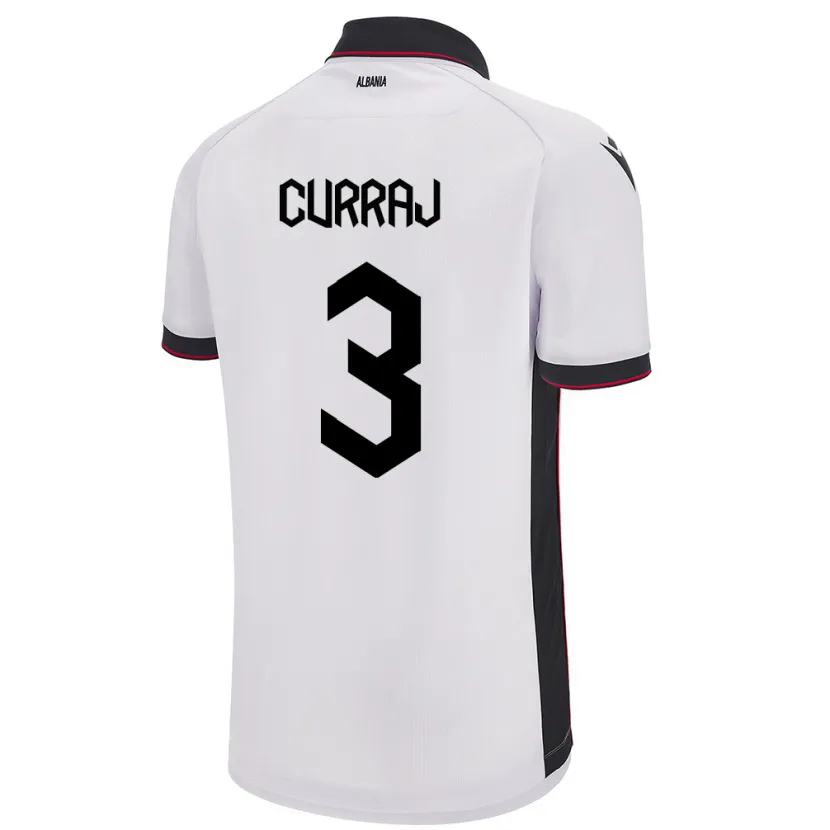 Danxen Men Albania Arbenita Curraj #3 White Away Jersey 24-26 T-Shirt