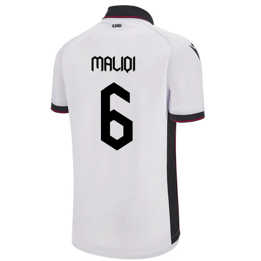Danxen Men Albania Sara Maliqi #6 White Away Jersey 24-26 T-Shirt