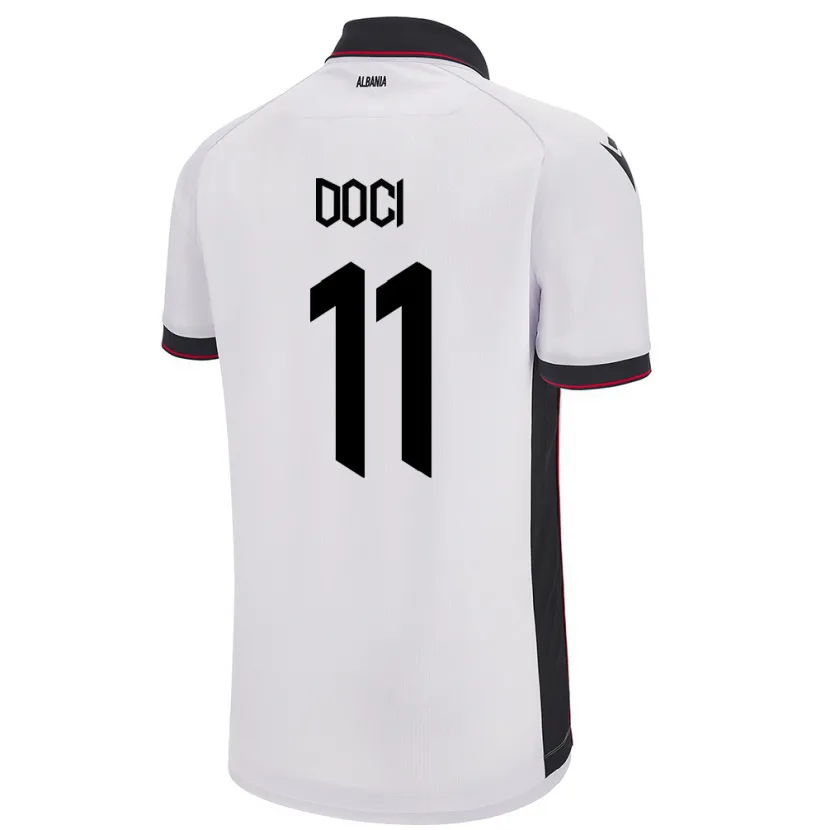 Danxen Men Albania Megi Doçi #11 White Away Jersey 24-26 T-Shirt