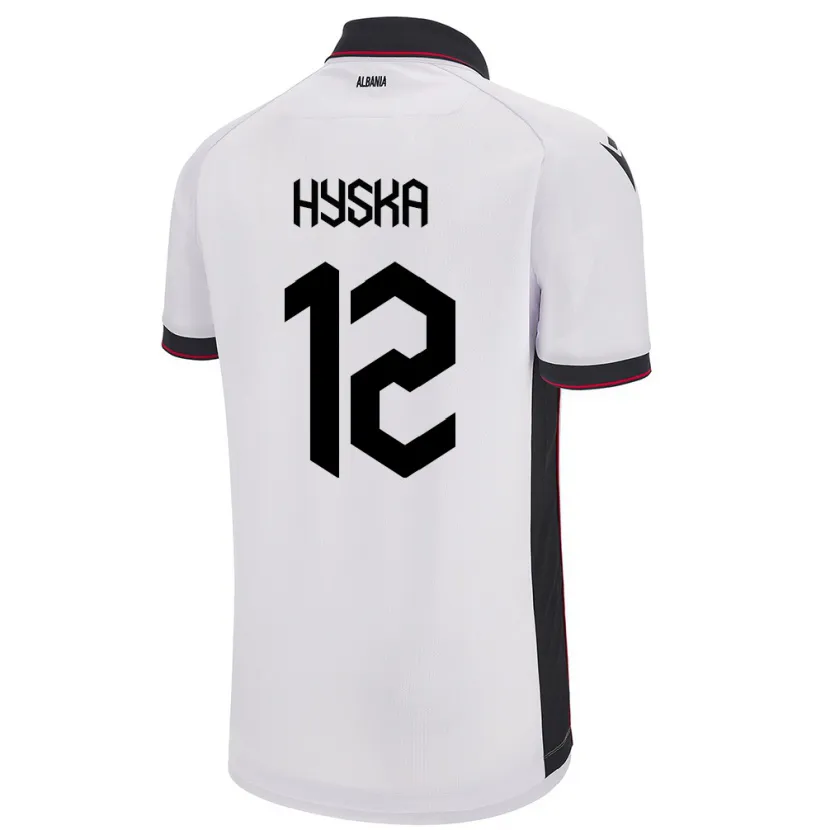 Danxen Men Albania Antigona Hyska #12 White Away Jersey 24-26 T-Shirt