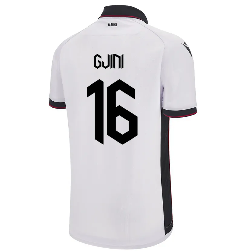 Danxen Men Albania Luçije Gjini #16 White Away Jersey 24-26 T-Shirt