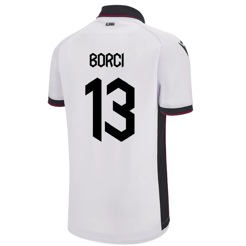Danxen Men Albania Klaudia Borci #13 White Away Jersey 24-26 T-Shirt