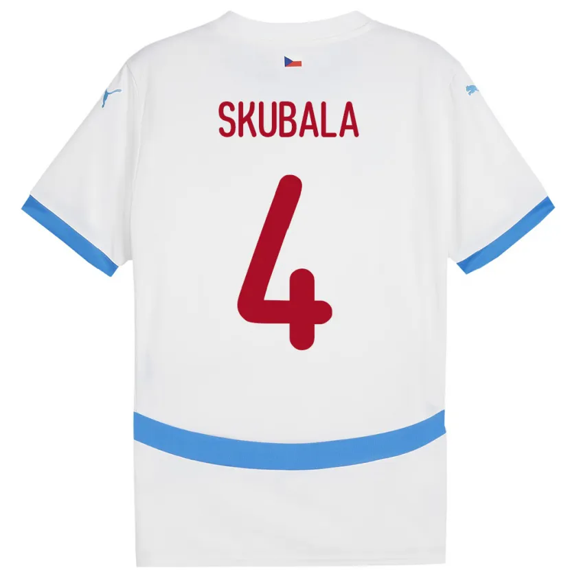 Danxen Men Czech Republic Tomas Skubala #4 White Away Jersey 24-26 T-Shirt