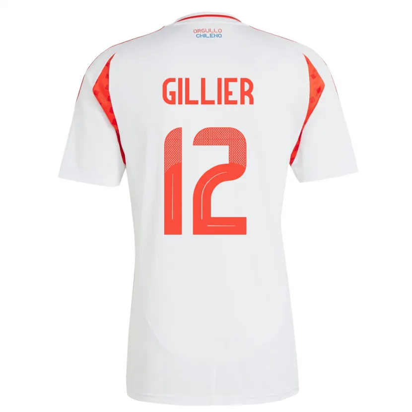 Danxen Men Chile Thomas Gillier #12 White Away Jersey 24-26 T-Shirt