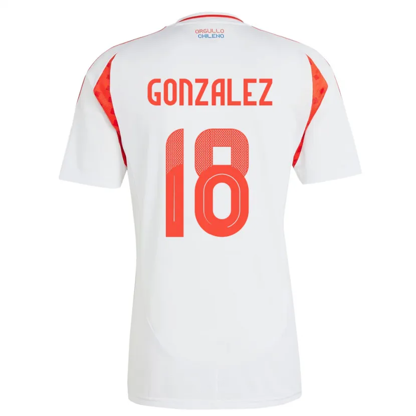 Danxen Men Chile Bryan González #18 White Away Jersey 24-26 T-Shirt