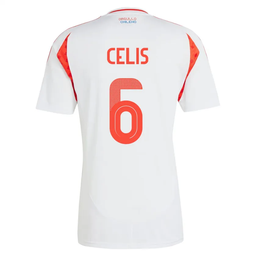 Danxen Men Chile Milovan Celis #6 White Away Jersey 24-26 T-Shirt