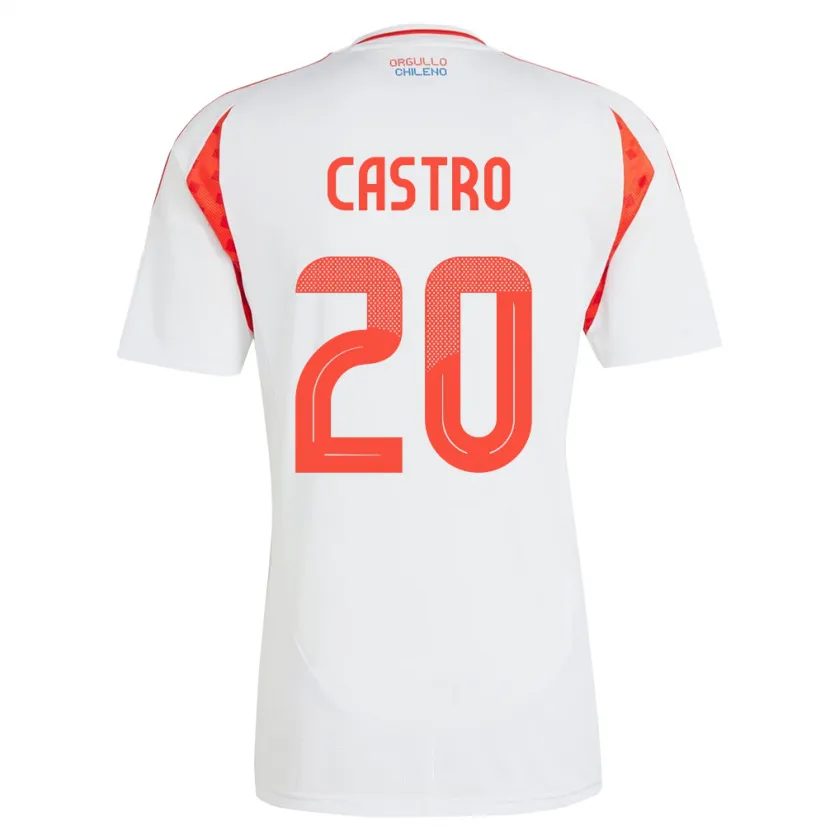 Danxen Men Chile Benjamín Castro #20 White Away Jersey 24-26 T-Shirt