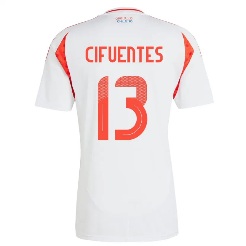 Danxen Men Chile Anaís Cifuentes #13 White Away Jersey 24-26 T-Shirt