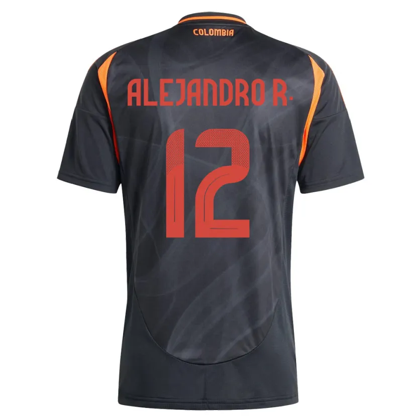 Danxen Men Colombia Alejandro Rodríguez #12 Black Away Jersey 24-26 T-Shirt