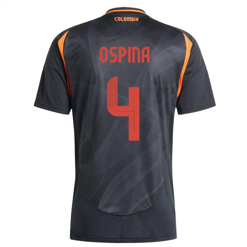 Danxen Men Colombia Diana Ospina #4 Black Away Jersey 24-26 T-Shirt