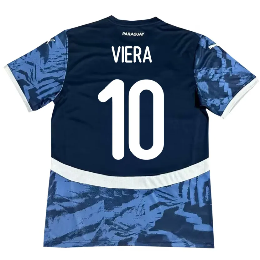 Danxen Men Paraguay Wílder Viera #10 Blue Away Jersey 24-26 T-Shirt