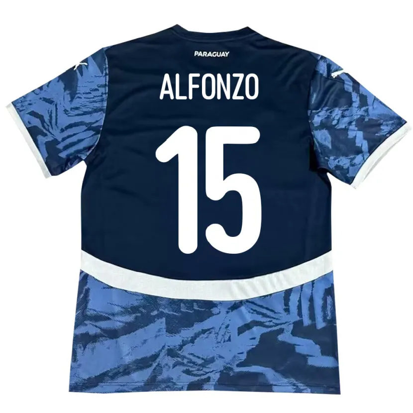 Danxen Men Paraguay Axel Alfonzo #15 Blue Away Jersey 24-26 T-Shirt