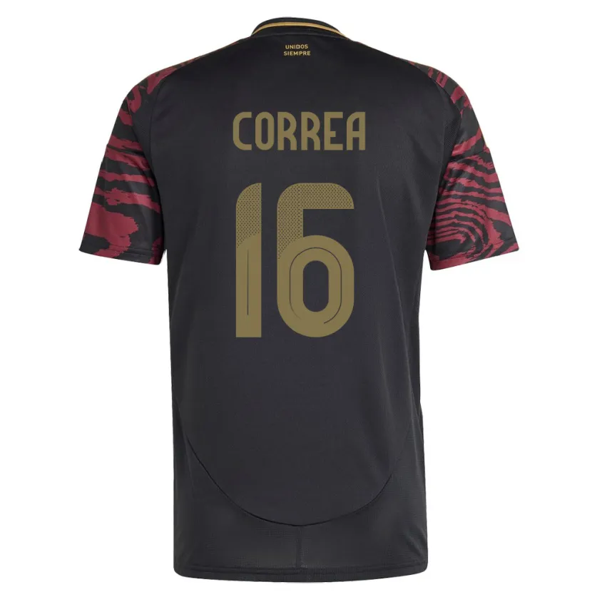 Danxen Men Peru Eslyn Correa #16 Black Away Jersey 24-26 T-Shirt