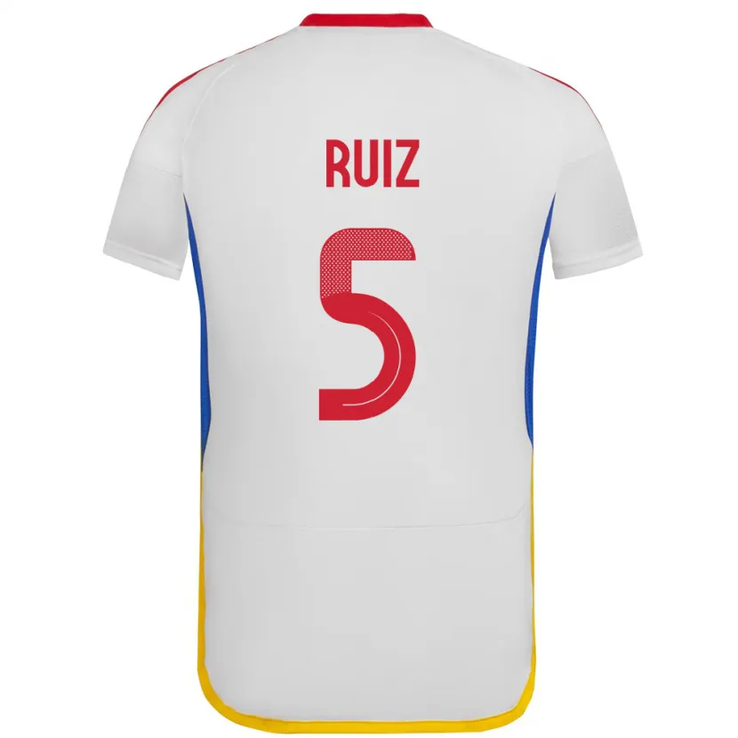 Danxen Men Venezuela Emerson Ruíz #5 White Away Jersey 24-26 T-Shirt