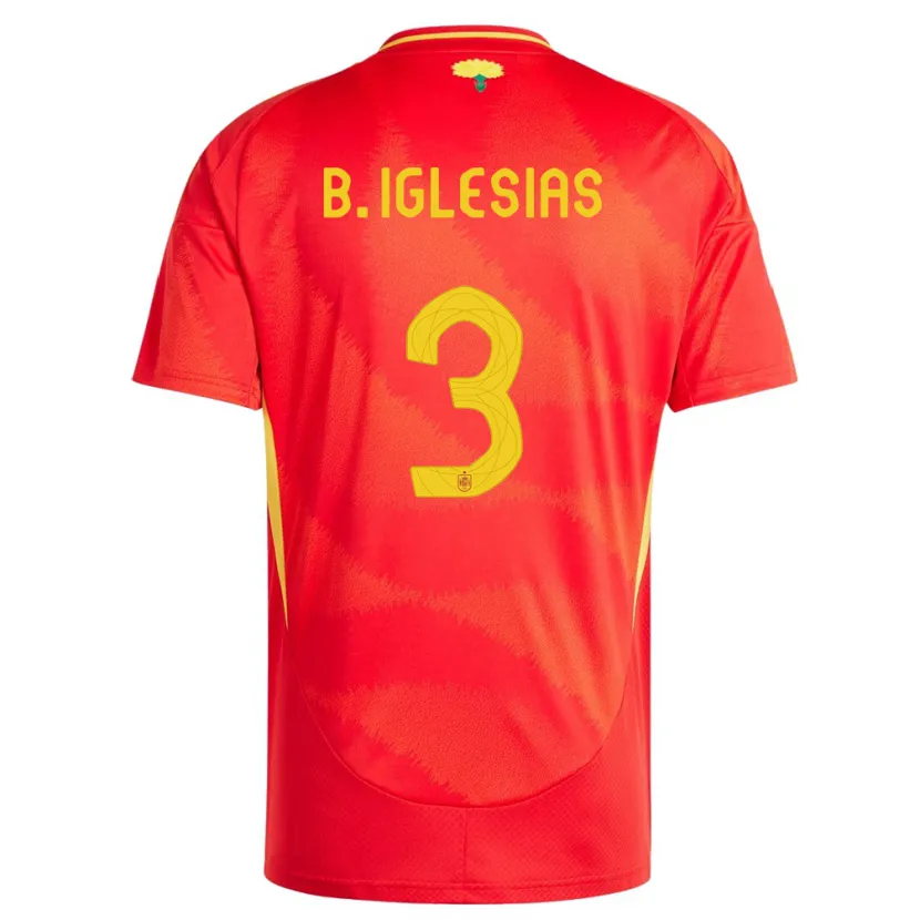 Danxen Women Spain Borja Iglesias #3 Red Home Jersey 24-26 T-Shirt