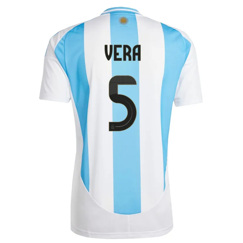 Danxen Women Argentina Fausto Vera #5 White Blue Home Jersey 24-26 T-Shirt