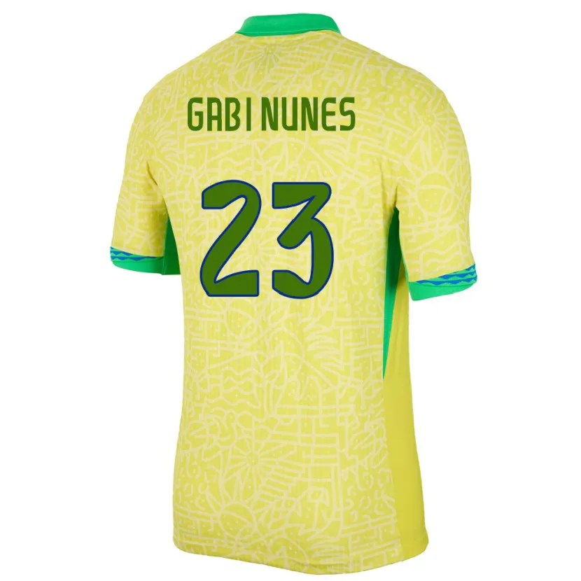 Danxen Women Brazil Gabi Nunes #23 Yellow Home Jersey 24-26 T-Shirt