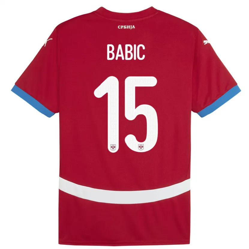Danxen Women Serbia Srdjan Babic #15 Red Home Jersey 24-26 T-Shirt