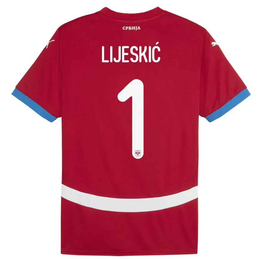 Danxen Women Serbia Luka Lijeskic #1 Red Home Jersey 24-26 T-Shirt