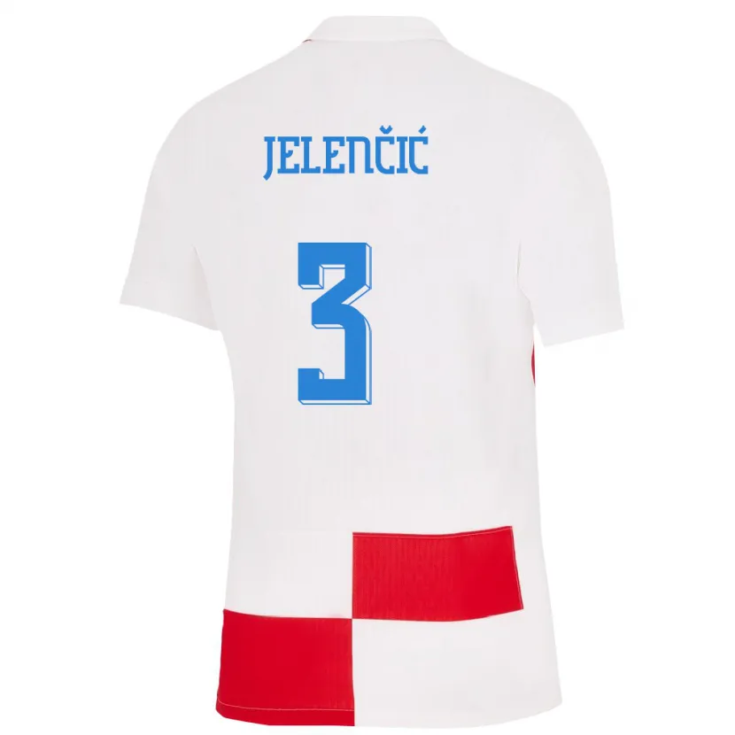Danxen Women Croatia Ana Jelencic #3 White Red Home Jersey 24-26 T-Shirt