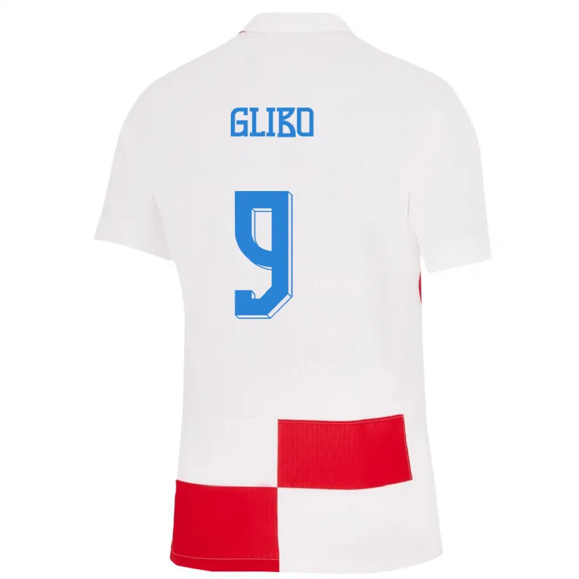 Danxen Women Croatia Andrea Glibo #9 White Red Home Jersey 24-26 T-Shirt