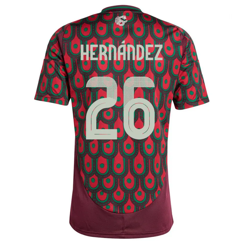 Danxen Women Mexico Nicolette Hernandez #26 Maroon Home Jersey 24-26 T-Shirt
