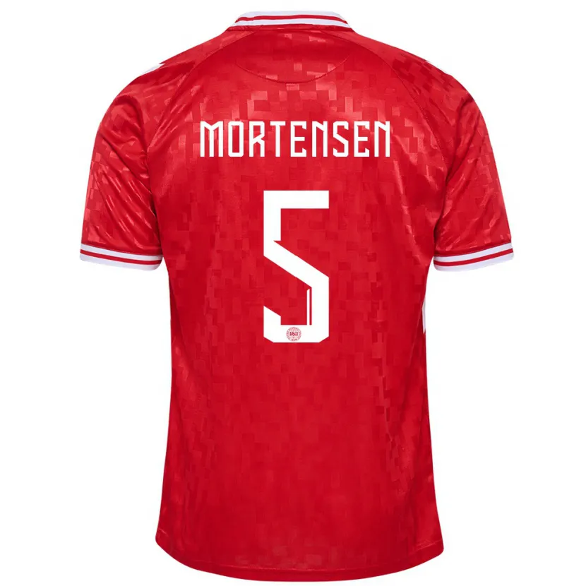 Danxen Women Denmark Gustav Mortensen #5 Red Home Jersey 24-26 T-Shirt