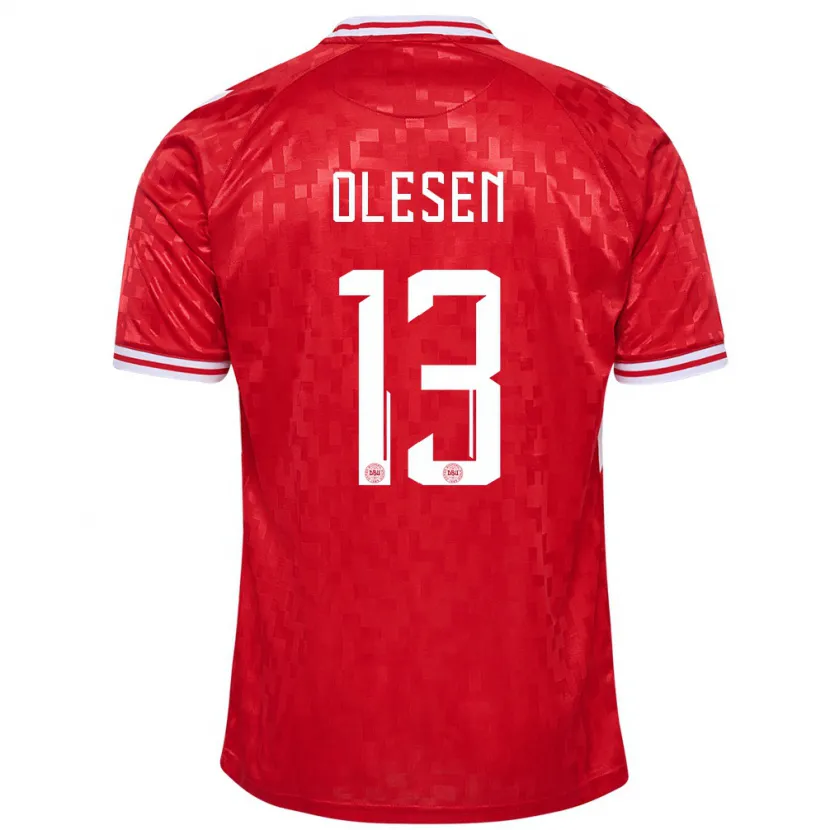 Danxen Women Denmark Karoline Olesen #13 Red Home Jersey 24-26 T-Shirt