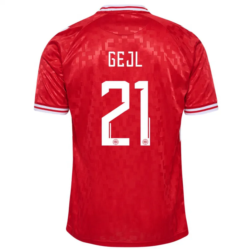 Danxen Women Denmark Mille Gejl #21 Red Home Jersey 24-26 T-Shirt