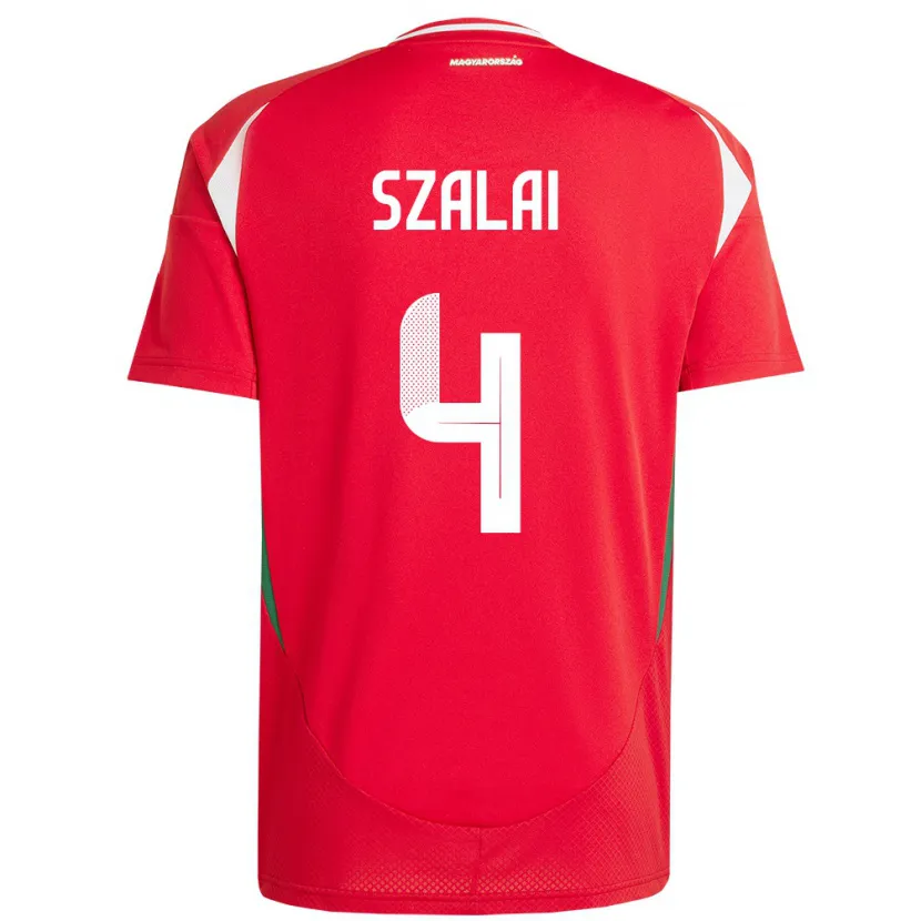 Danxen Women Hungary Attila Szalai #4 Red Home Jersey 24-26 T-Shirt