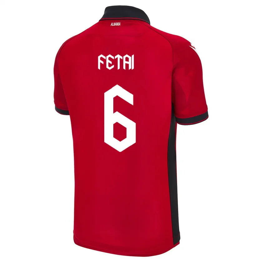 Danxen Women Albania Feta Fetai #6 Red Home Jersey 24-26 T-Shirt