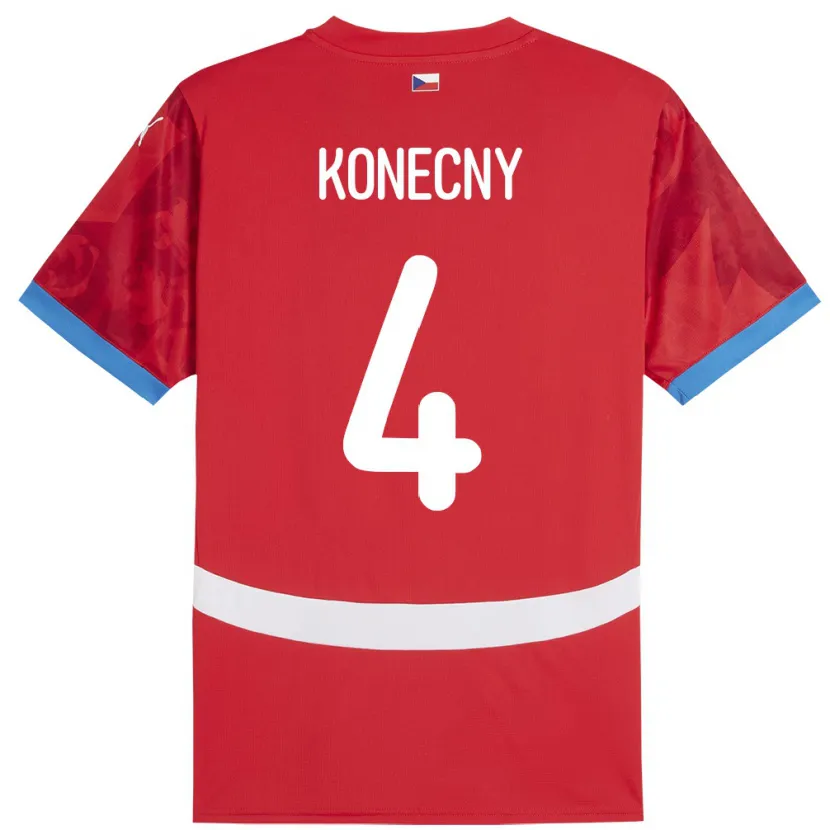 Danxen Women Czech Republic Mikulas Konecny #4 Red Home Jersey 24-26 T-Shirt